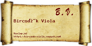 Bircsák Viola névjegykártya